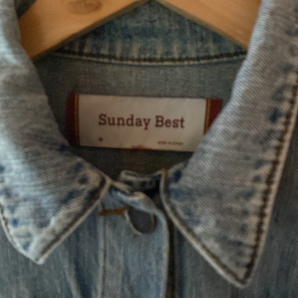 Sunday Best Blue Cropped Jean Jacket - Picture 3 of 4